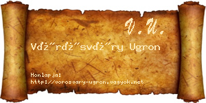 Vörösváry Ugron névjegykártya